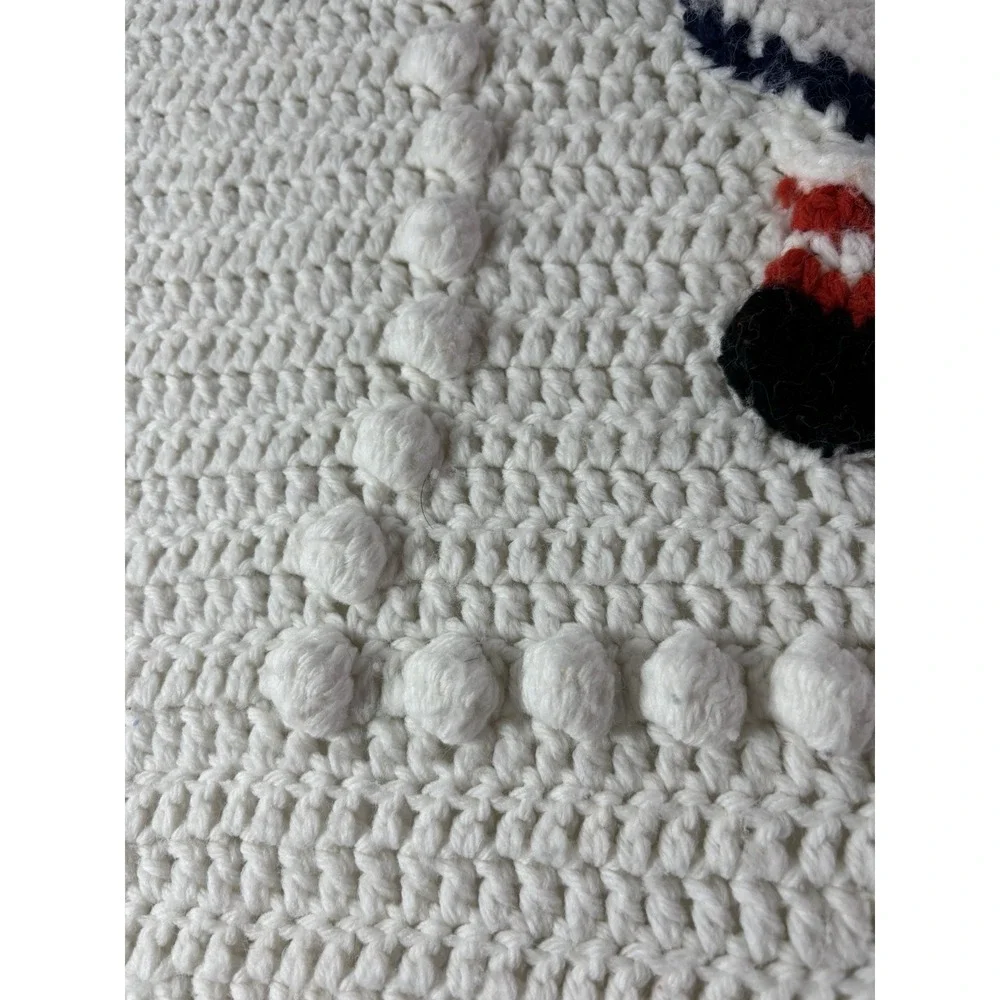Hand Knitted Raggedy Ann & Andy Crib Blanket Afghan 3D 38